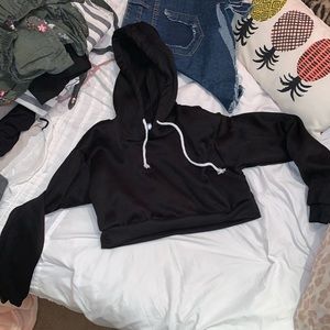 Black cropped hoodie